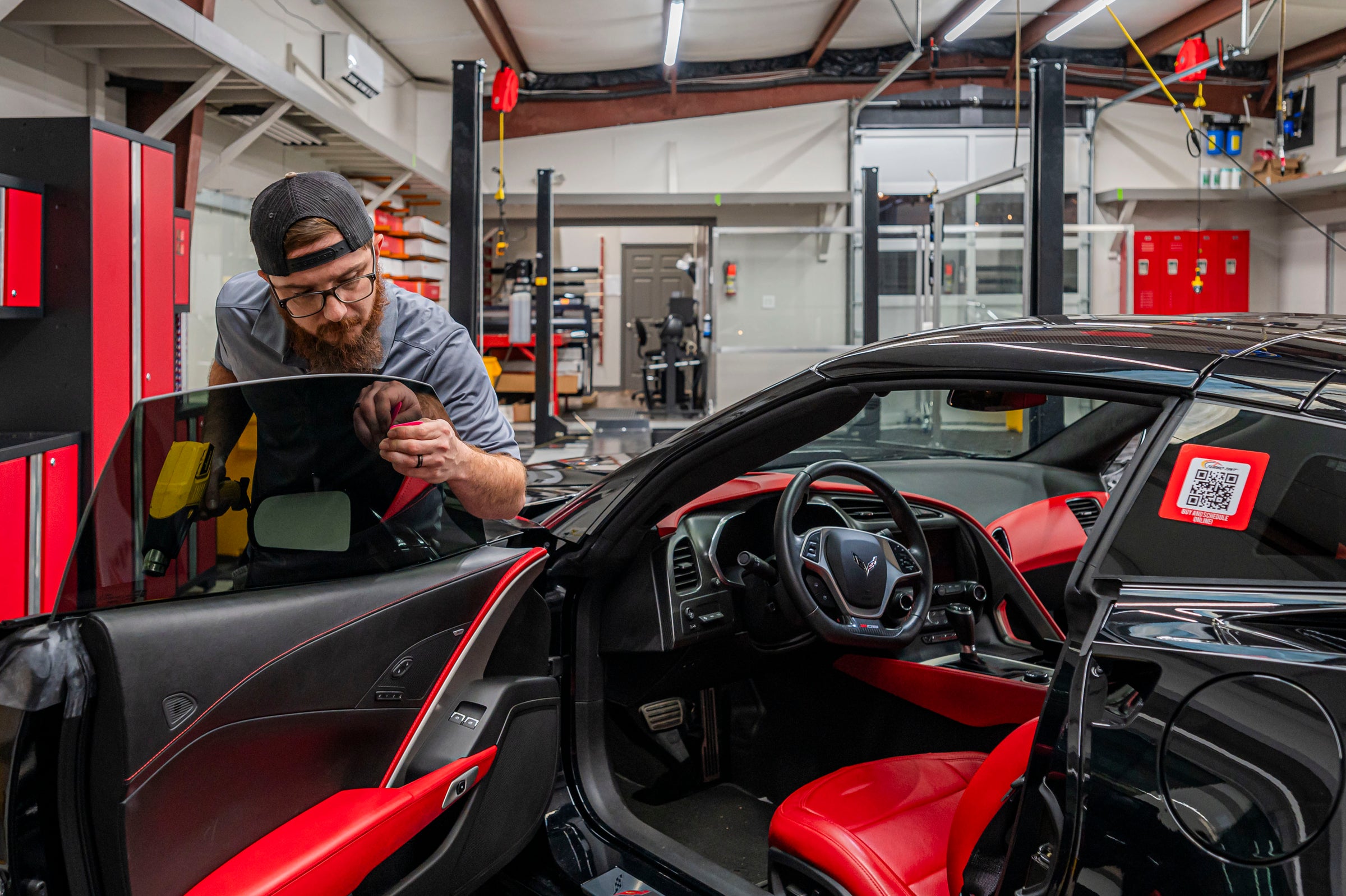 Turbo Tint Cary's clean, bright installation bay in Cary, NC